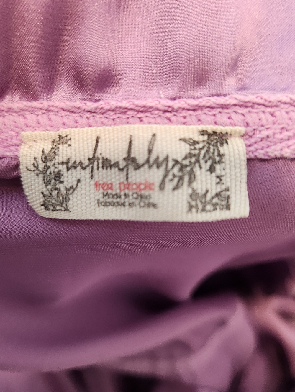 Free People Like Honey PJ Shirt Purple Oversized Satin Sleep Shirt Size Medium - Picture 5 of 10
